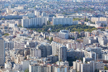 Fototapeta na wymiar Widok na Paryż z wysokości lotu ptaka