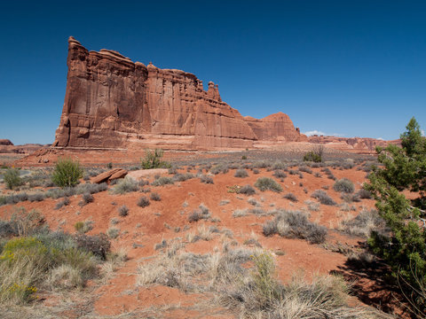 Rochers dans le d&eacute;sert du parc national des Arches