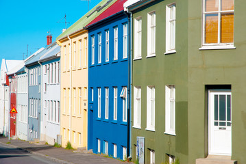 Colorful houses, Reykjavik, Iceland - obrazy, fototapety, plakaty