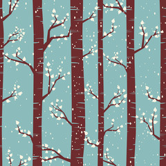 Winter Forest Seamless Pattern