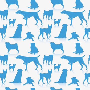 Seamless dog pattern - vector illustration
