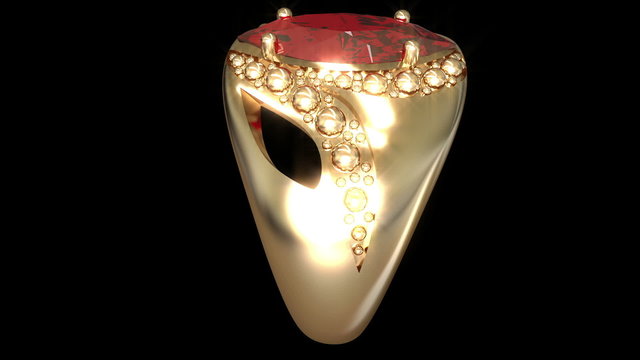 Ring Deep-Red Sunstone
