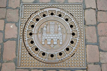 Gußeisener Kanaldeckel
