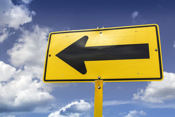 Directional arrow road sign