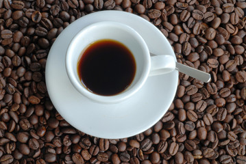 Kaffee, Kaffeebohnen, Bohnen, geröstet, Tasse, Bohnen