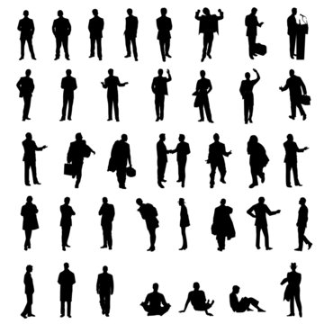 set of men silhouettes