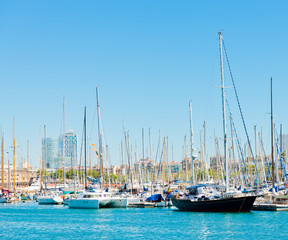 Some boats in Barcelona port