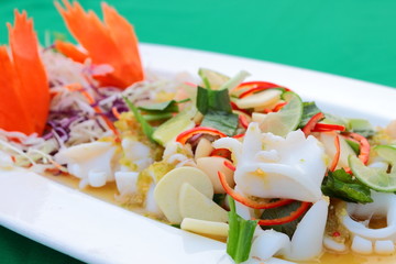 Salad of cuttlefish with Thai herb and spices