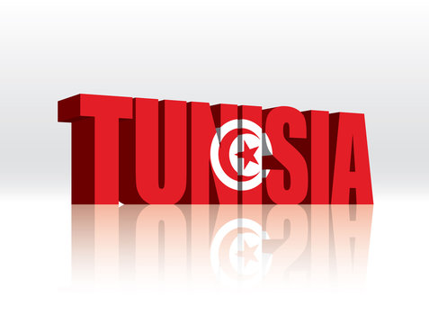 3D Vector Tunisia Word Text Flag