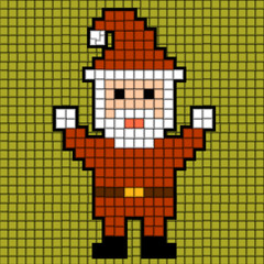 Pixel Père Noël. Thème de Noël. Illustration vectorielle verte 10-eps