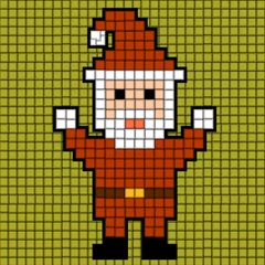Papier Peint photo Lavable Pixels Pixel Père Noël. Thème de Noël. Illustration vectorielle verte 10-eps