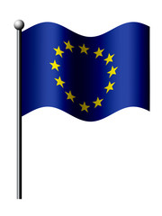 european union flag isolated over white
