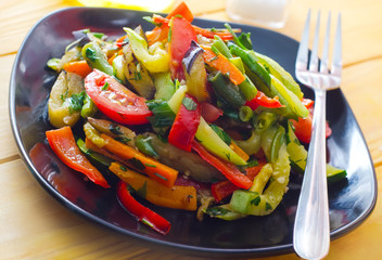 Stir fried variety of vegetables , Thai style food