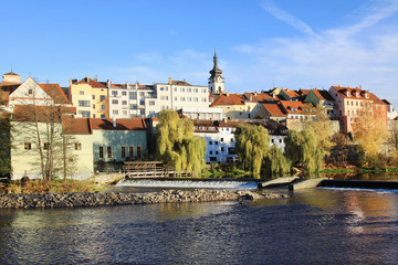 Obraz premium Colorful autumn medieval Town Pisek, Czech Republic