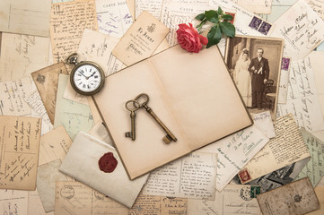 old letters, photographs and post cards