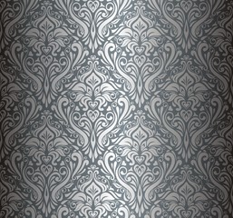 Silver luxury vintage wallpaper
