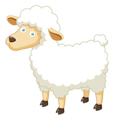 Obraz premium Illustration of a cartoon sheep Vector
