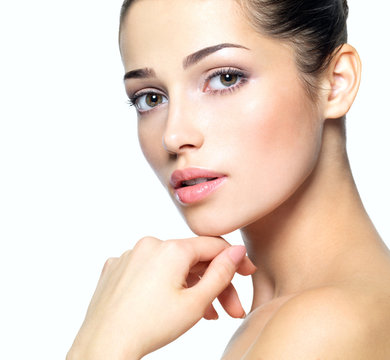 Beauty face of young woman. Skin care concept.