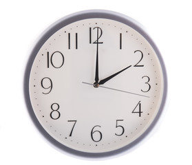 isolated white clock at 2