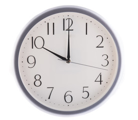 isolated white clock at ten
