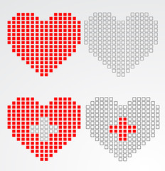 Coeur de pixels. Vecteur