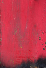 Red painted metal plate