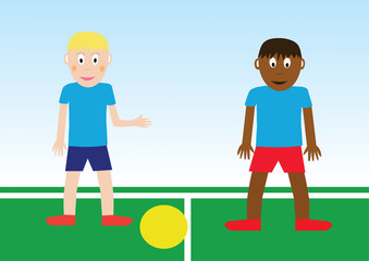 children playing soccer