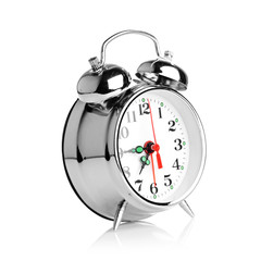 Alarm clock on white background