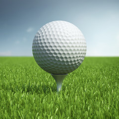 Golf ball on green grass field