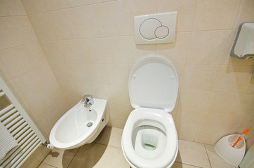 Toilet in the modern bathroom