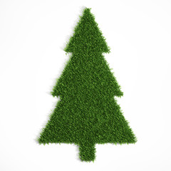 Christmas tree shaped from grass