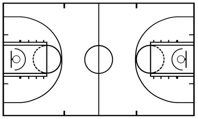 Fototapeta premium Basketball Court isolated