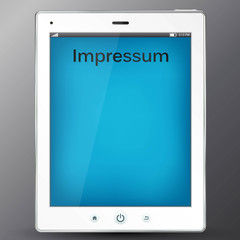 pad tablet pc with background impressum