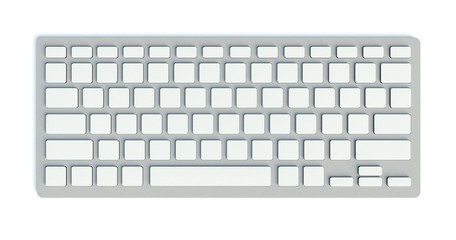 White blank buttons on computer keyboard