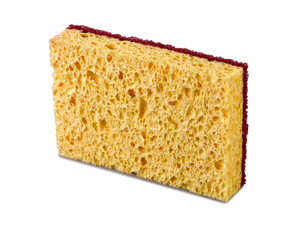 A kitchen sponge isolated on the white background
