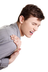 Young male with back pain