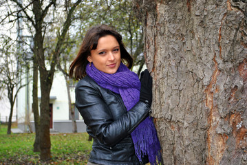 younger merry brunette