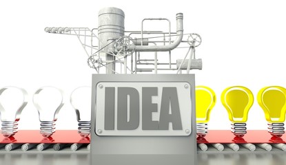 Creative concept with light bulbs