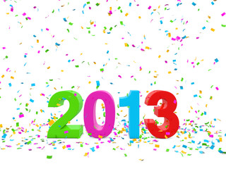 Fototapeta premium 2013 with confettis falling 3d render