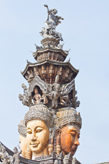 Sanctuary of truth in Chonburi of Thailand