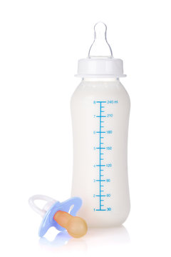 Baby bottle and pacifier for boy