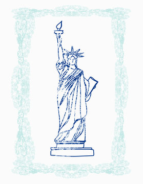 Statue of Liberty - doodle illustration