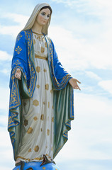 Virgin mary statue at Chantaburi province, Thailand.
