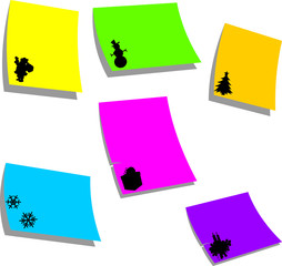 Note paper with Christmas icons or symbols