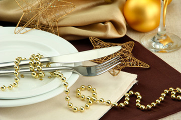 beautiful christmas setting, close up