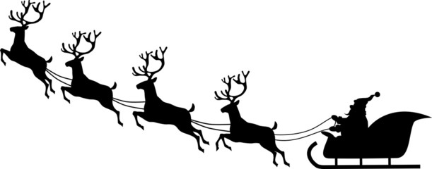 Santa's sleigh - obrazy, fototapety, plakaty