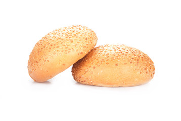 two sandwich bun isolated on white