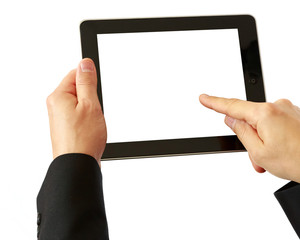 digital tablet in hands