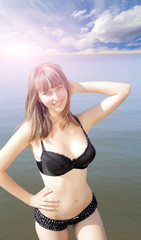 beautiful young woman in bikini