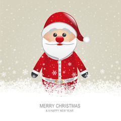 santa claus with hat snow brown background